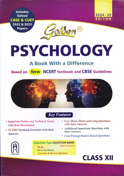 GOLDEN PSYCHOLOGY (A Book With A Difference) CBSE 2024 Class XII/Class 12th | New Age