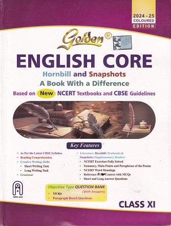 GOLDEN ENGLISH CORE (A Book With A Difference) CBSE 2024 Class XI/Class 11th | New Age