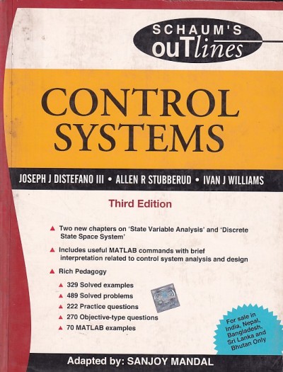 CONTROL SYSTEMS | JOSEPH J. DISTEFAND III , ALLEN R STUBBERUD, IVAN J. WILLIAMS | McGraw Hill