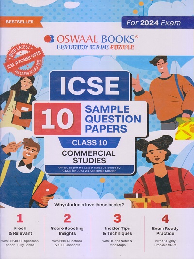 ICSE 10 SAMPLE QUESTION PAPERS Class- 10 COMMERCIAL STUDIES 2024 | OSWAAL BOOKS