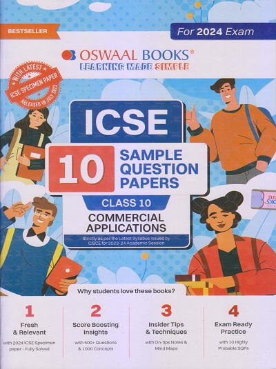 ICSE 10 SAMPLE QUESTION PAPERS Class- 10 COMMERCIAL APPLICATIONS 2024 | OSWAAL BOOKS