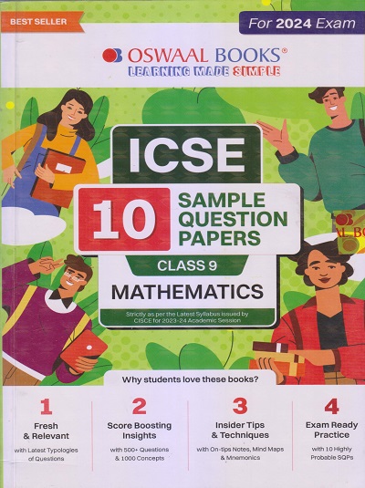 ICSE 10 SAMPLE QUESTION PAPERS Class- 9 MATHEMATICS 2024 | OSWAAL BOOKS