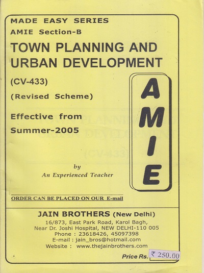 TOWN PLANNING AND URBAN DEVELOPMENT (Winter 2021) AMIE | Jain Brothers