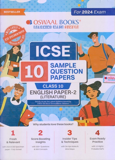 ICSE 10 SAMPLE QUESTION PAPERS Class- 10 ENGLISH Paper-2 (Literature) 2024 | OSWAAL BOOKS