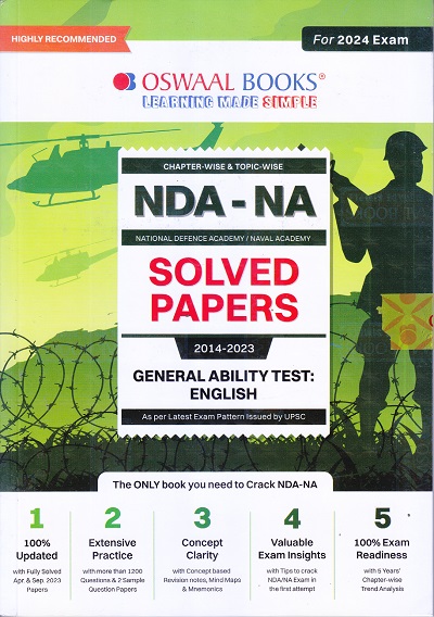 NDA-NA SOLVED PAPERS 2014-2023 GENERAL ABILITY TEST: ENGLISH | OSWAAL BOOKS