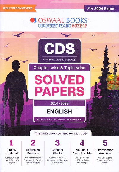 CDS COMBINED DEFENCE SERVICE Chapter-wise & Topic-wise SOLVED PAPERS 2014-2023 ENGLISH | OSWAAL BOOKS