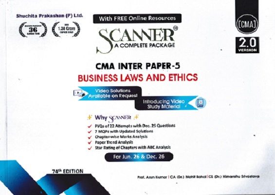 SCANNER CMA INTER GROUP-I PAPER-5 Business Laws and Ethics | Shuchita Prakashan