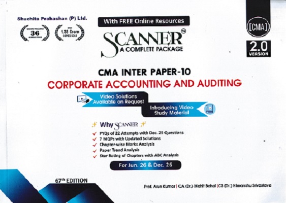 SCANNER CMA INTER GROUP-II PAPER-10 Corporate Accounting and Auditing | Shuchita Prakashan