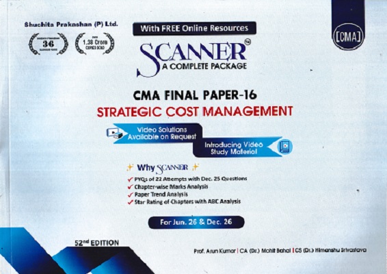 SCANNER CMA FINAL GROUP-III PAPER-16 Strategic Cost Management | Shuchita Prakashan