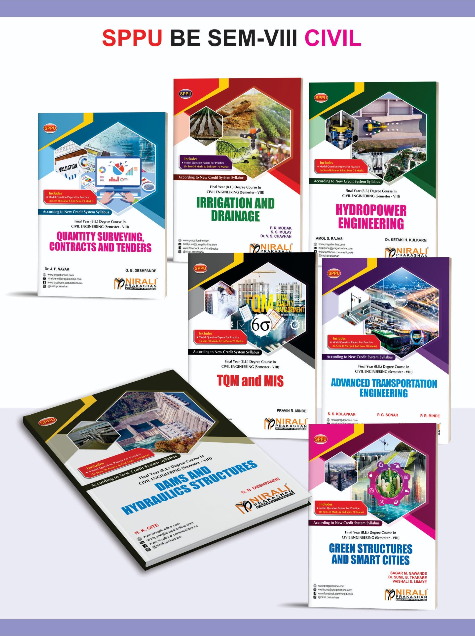(Set of 7 Books) FINAL YEAR (B.E.) DEGREE COURSE IN CIVIL ENGINEERING SEMESTER – 8 SPPU