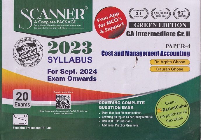 SCANNER CA INTERMEDIATE GR 2 - PAPER 2 COST AND MANAGEMENT ACCOUNTING | DR ARPITA GHOSE | SHUCHITA