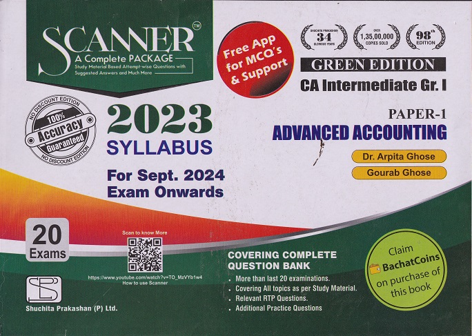 SCANNER CA INTERMEDIATE GR 2 - PAPER 1 ADVANCED ACCOUNTING | DR ARPITA GHOSE |SHUCHITA
