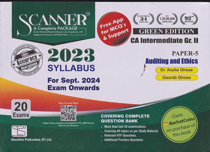 SCANNER CA INTERMEDIATE GR 2 - PAPER 5 AUDITING AND ETHICS | DR ARPITA GHOSE| SHUCHITA
