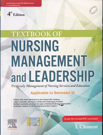 TEXTBOOK OF NURSING MANAGEMENT AND LEADERSHIP | I CLEMENT | EVERGREEN