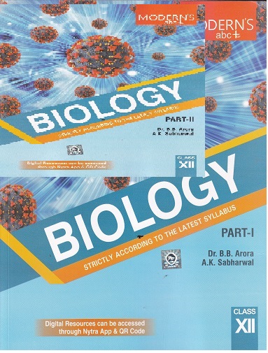 SET OF TWO BOOKS | MODERNS ABCBIOLOGY PART 1&2 CLASS 12TH | B B ARORA | MODERNS PUBLISHERS