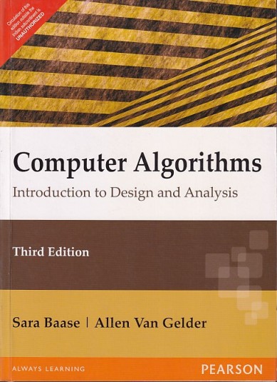 COMPUTER ALGORITHMS | SARA BAASE , ALLEN VAN GELDER | Pearson