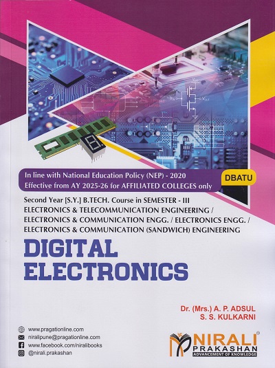 DIGITAL ELECTRONICS for DBATU Second Year [SY] BTech in E & TC Engineering Semester 3 | Dr. Mrs. A.P. Adsul | Nirali Prakashan