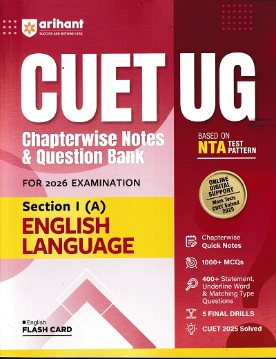 CUET UG CHAPTERWISE NOTES & QUESTION BANK FOR 2026 EXAMINATION SELECTION 1 (A) ENGLISH LANGUAGE | ARIHANT