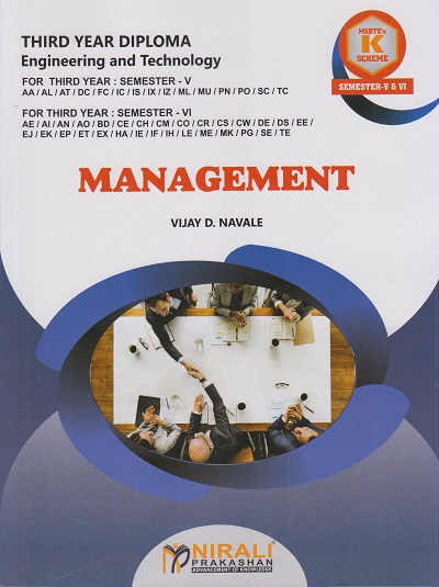 MANAGEMENT for MSBTE's 'K' scheme Third Year Diploma Semester 5 and 6 | Vijay D. Navale | Nirali Prakashan
