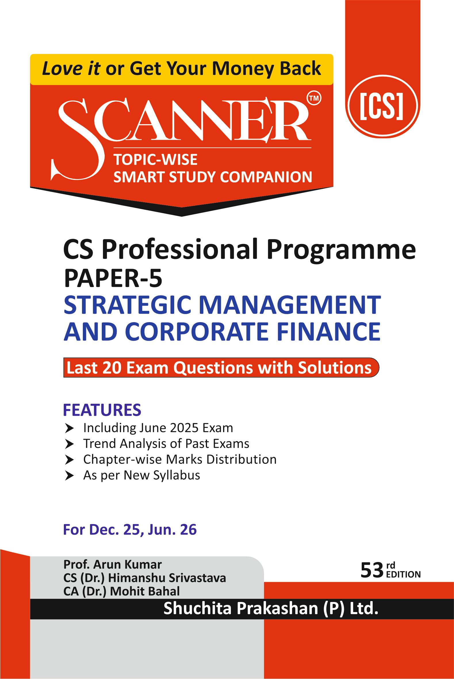 SCANNER CS PROFESSIONAL PROGRAMME PAPER 5 STRATEGIC MANAGEMENT AND CORPORATE FINANCE