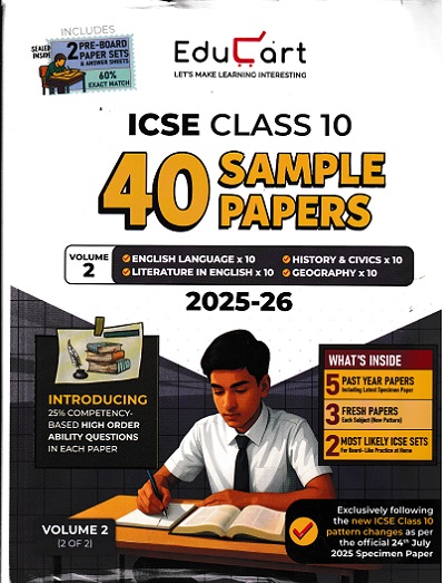 ICSE CLASS 10 40 SAMPLE PAPERS 2025-2026 VOL 2 | EDUCART
