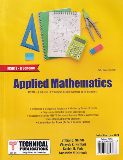 APPLIED MATHEMATICS MSBTE K SCHEME FY DIPLOMA SEM 2 | VITTHAL SHINDE