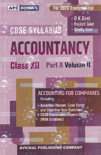 ACCOUNTANCY (Accounting for Companies) Part-A Volume- II Class 12th CBSE |  D.K. GOEL, RAJESH GOEL, SHELLY GOEL