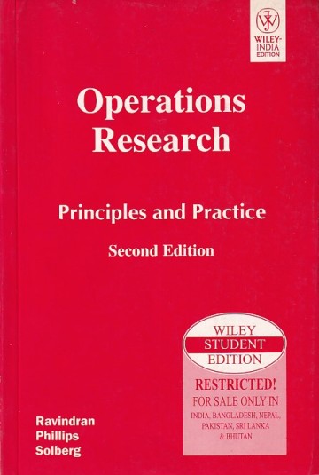 OPERATIONS REACHARCH | RAVINDRAN , PHILLIPS , SOLBERG | Wiley