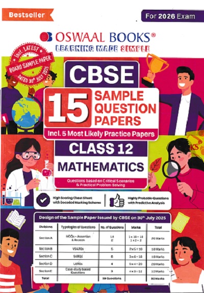 CBSE 15 SAMPLE QUESTION PAPERS Class- 12 MATHEMATICS 2026 | OSWAAL BOOKS