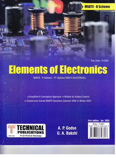 Elements of Electronics (Electrical) - MSBTE K Scheme | Uday A. Bakshi, Atul P. Godse | Technical Publications