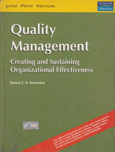 QUALITY MANAGEMENT | DONNA C. S. SUMMERS | Pearson