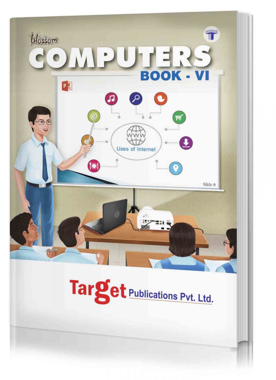 Blossom Basic Knowledge of Computer Learning Book for Kids | Level 6 | Introduction to Powerpoint, Database Management System, Algorithms and QBASIC | Target Publications
