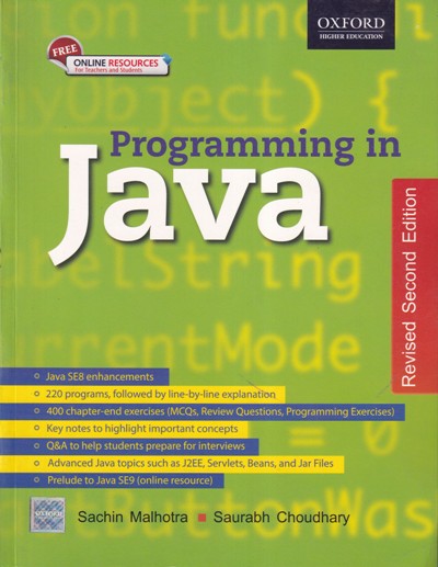 PROGRAMMING IN JAVA | SACHIN MALHOTRA, SAURABH CHOUDHARY | Oxford
