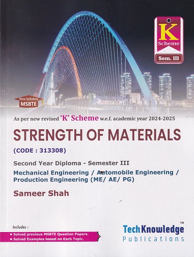 STRENGTH OF MATERIALS (Civil Engg. Sem. 3) MSBTE K SCHEME | SAMEER SHAH | TechKnowledge Publications