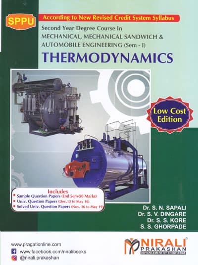 THERMODYNAMICS | S N SAPALI , S S GHORPADE , S S KORE , S V DINGARE