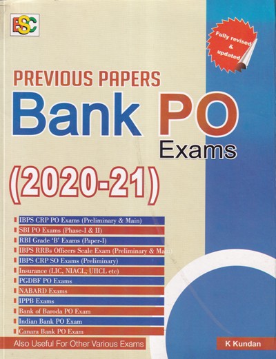 PREVIOUS PAPERS BANK PO EXAMS 2020-21 | K Kundan | BSC Publishing