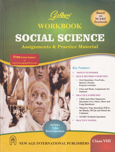 Golden WORKBOOK SOCIAL SCIENCE For Class 8th - Based on NCERT Textbook, CBSE (Assignments and Practice Material) - - New Age
