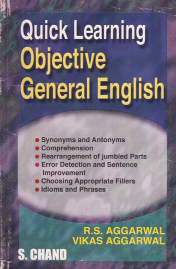 QUICK LEARNING OBJECTIVE GENERAL ENGLISH | R. S. AGGARWAL, VIKAS AGGARWAL | S.Chand