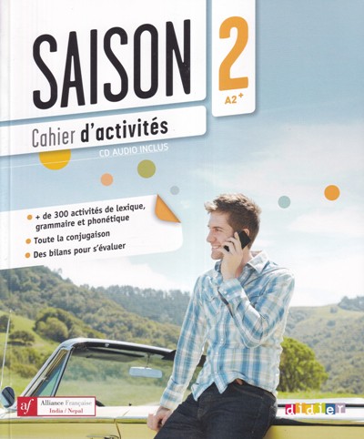 Set of 2 Books - SAISON METHODE DE FRANCAIS 2 A2, CAHIER D'ACTIVITIES 2 A2 | GOYAL