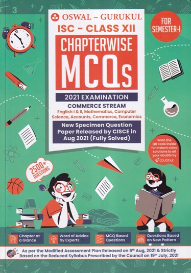 ISC CLASS XII CHAPTERWISE MCQS 2021 EXAMINATION COMMERCE STREAM | OSWAL